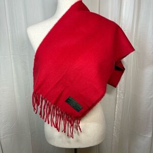 Geoffrey Beene 100% Lambswool Scarf Red Made in‎ Italy